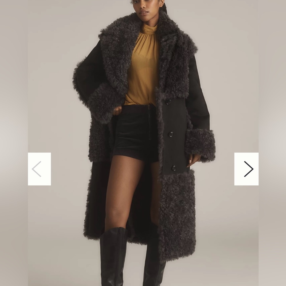 Stand Studio Becky Coat NWT, Black/Lead Gray, Size FR 34 / US 2